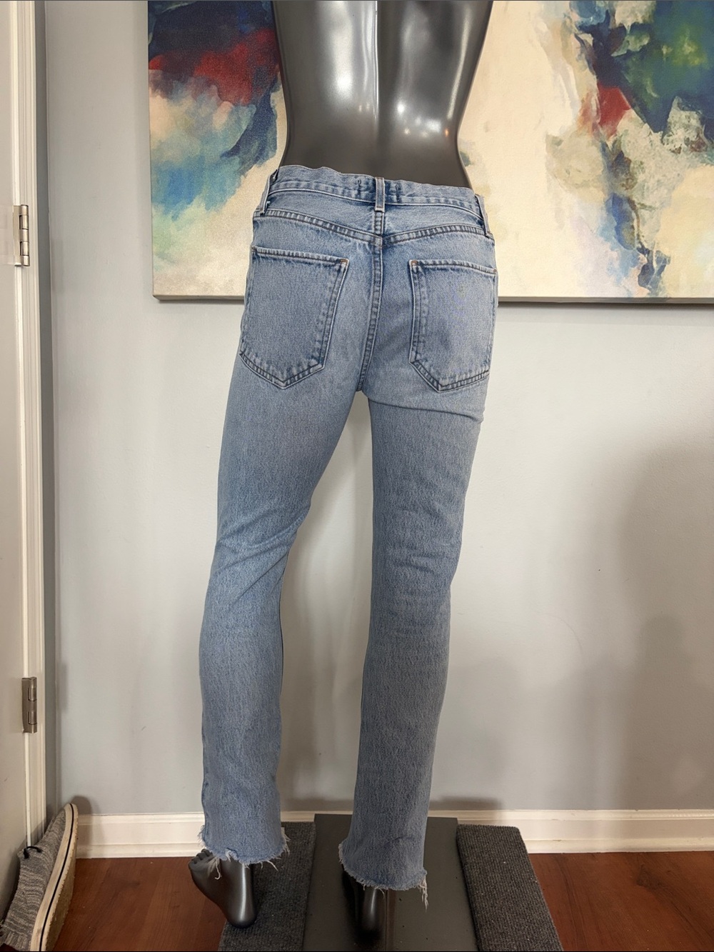 AGOLDE Riley High Rise Straight Cropped Denim Jeans - Picture 6 of 13